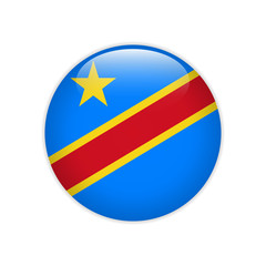 Democratic Republic Congo flag on button