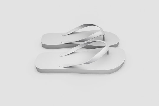 Flip flop Mock-up isolated on soft gray background. 3D rendering.