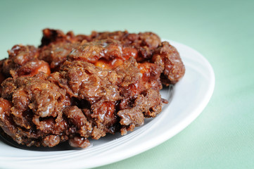 Fried Apple Fritter - Sweet Breakfast Food