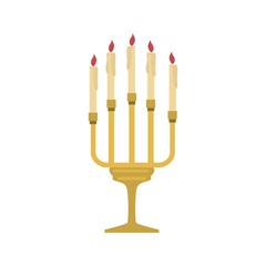 Church candles color vector icon. Flat design