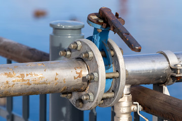 Industrial valve on a pipe