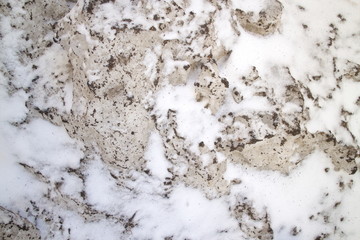 dirty spring snow