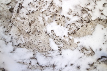 dirty spring snow