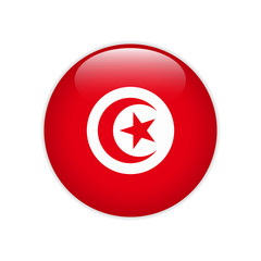 Fototapeta premium Tunisia flag on button