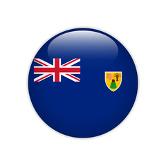 Turks and Caicos Islands flag on button