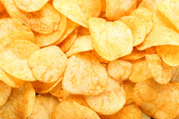 Background of potato chips