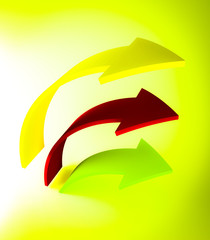 arrow on green background