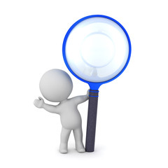 3D Character with Large Magnifying Glass