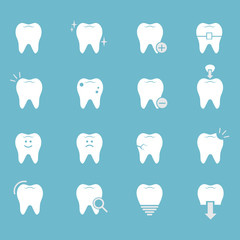 Teeth, tooth, dental, dentist vector icon set.