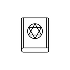 magic jewish book outline icon. Signs and symbols can be used for web, logo, mobile app, UI, UX