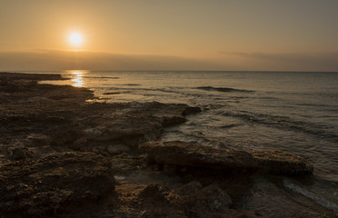 A sunrise by the sea of Oropesa, Castellon
