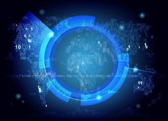 Digital technology Digital technologies Concept. Dark blue, blue vector background. EPS-10.