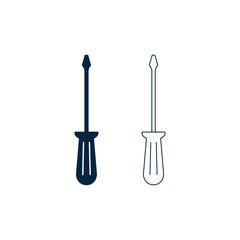Screwdriver icon, vector isolated flat design symbol tool