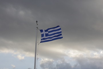 Fototapeta premium Greece flag in the Athens