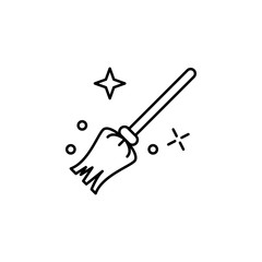 magic broom, miscellaneous outline icon. Signs and symbols can be used for web, logo, mobile app, UI, UX