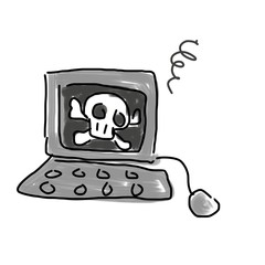 壊れたパソコンのイラスト