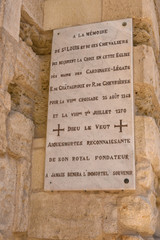 Eglise Notre Dame des Sablons Aigues mortes plaque commémorative