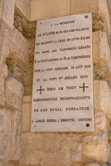 Eglise Notre Dame des Sablons Aigues mortes plaque comm&eacute;morative