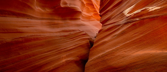 Antelope Slot Canyon in Paige Arizona close up to rock walls 
