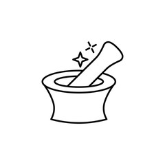 magic mortar outline icon. Signs and symbols can be used for web, logo, mobile app, UI, UX