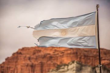 argentina's flag in the wind