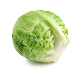 Fototapeta premium Fresh tasty Brussels sprout on white background