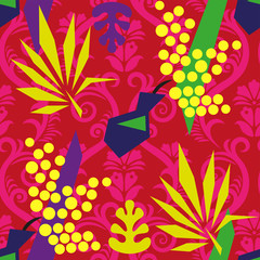 Vector Matisse inspired seamless pattern, colorful design, vector illustration