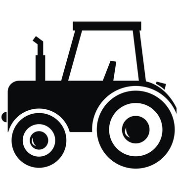 recommend clip art: black silhouette of tractor, simple vector illustration