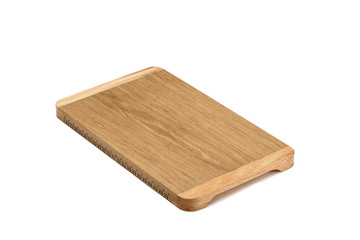 One wooden cutting Board on white background. Iisolate on white