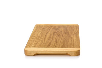 One wooden cutting Board on white background. Iisolate on white
