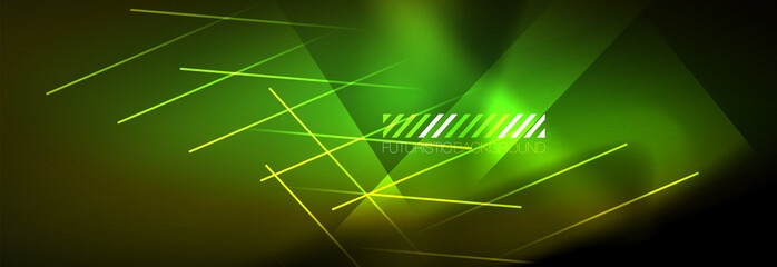 Abstract neon glowing light background. Dark background with lights. Abstract background with neon lights, night view.