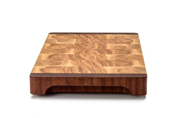 One wooden cutting Board on white background. Iisolate on white