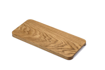 One wooden cutting Board on white background. Iisolate on white