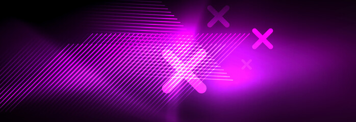 Shiny glowing lights neon color design background