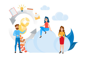 Cloud storage concept. Idea of database and server