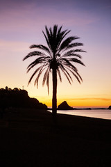 Obraz na płótnie Canvas sunrise in Almunecar costa de tropical spain