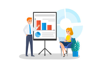 Man making business presentation in front of group of people