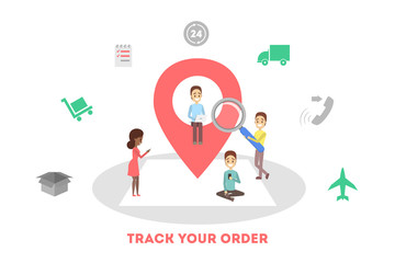 Track your order concept. Online delivery concept