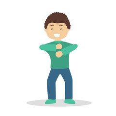 Boy dance. Kid dancing in various style. Childish