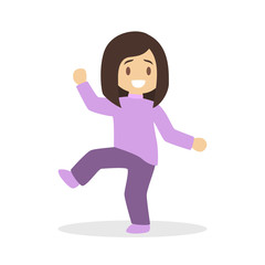 Girl dance. Kid dancing in various style. Childish