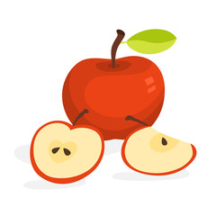 Red apple. Delicious fresh fruit. Healthy food