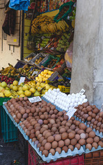 Traditional market of fresh fruits and vegetables