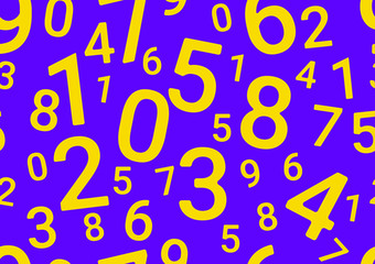 On a blue background are different numbers.