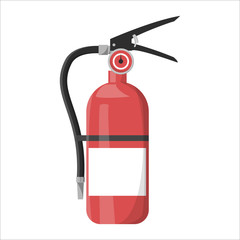 Red extinguisher. Emergency equipment for using in danger