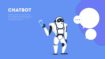 Fototapeta premium Communication with a chatbot concept. Customer service