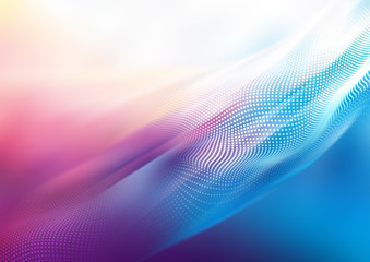 Colourful abstract background with mesh, glowing wavy motion and light effect