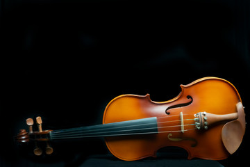 Fototapeta premium Violin player Violinist playing closeup musical instruments