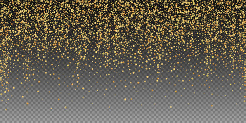 Gold stars luxury sparkling confetti. Scattered sm