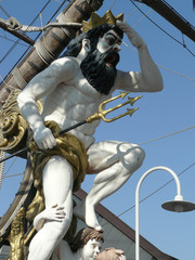 statue of Neptune and Aeolus on an old ship