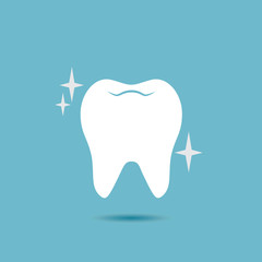 Shiny, healthy tooth vector icon.